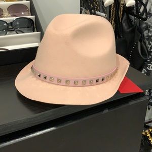 Valentino - pink hat with gold studs